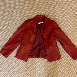Red leather jacket